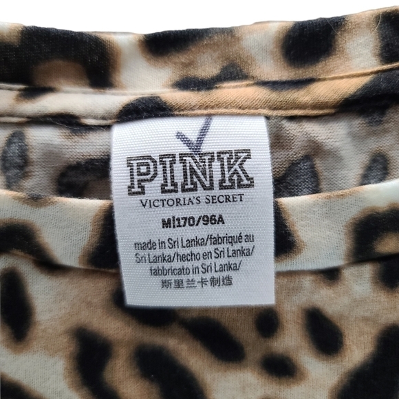 VS PINK tan black leopard print everyday tee - Picture 2 of 3